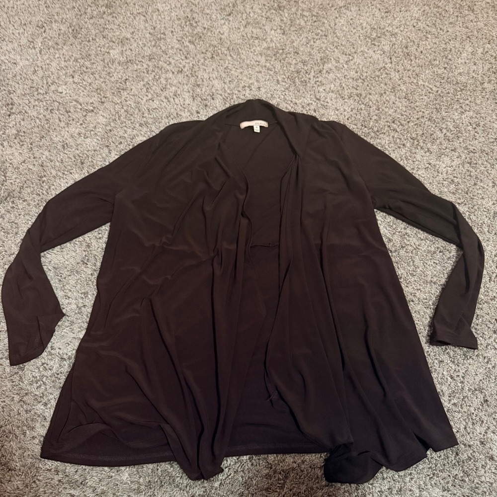 Atelier 29 Womens XL Brown Open Front Cardigan Long Sleeve Lightweight Wrap Top